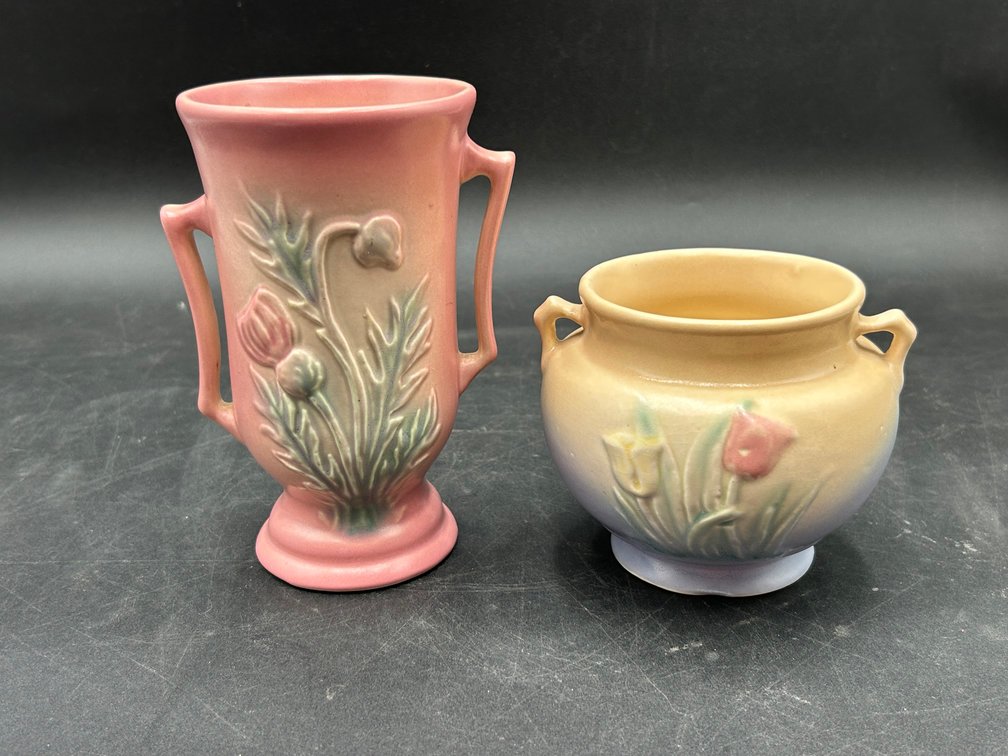 Hull Jardiniere Pot & Thistle Vase