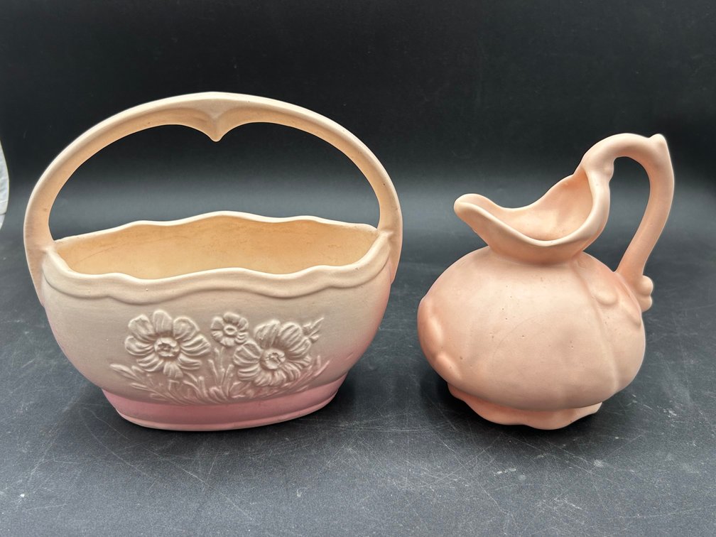 Hull Floral Basket with Weller Pitcher