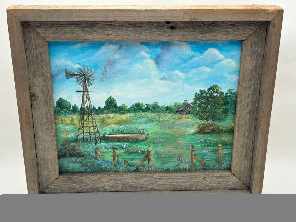 "The Old Wooden Windmill" Painting