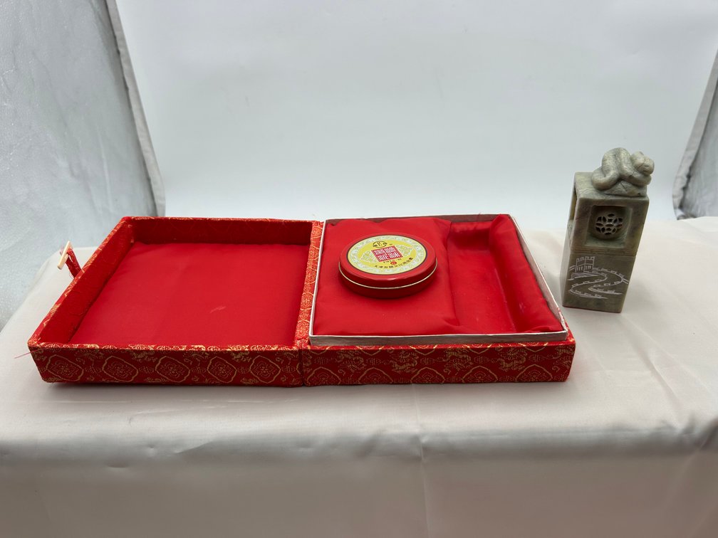 Chinese Snake Soapstone Statue Stamp
