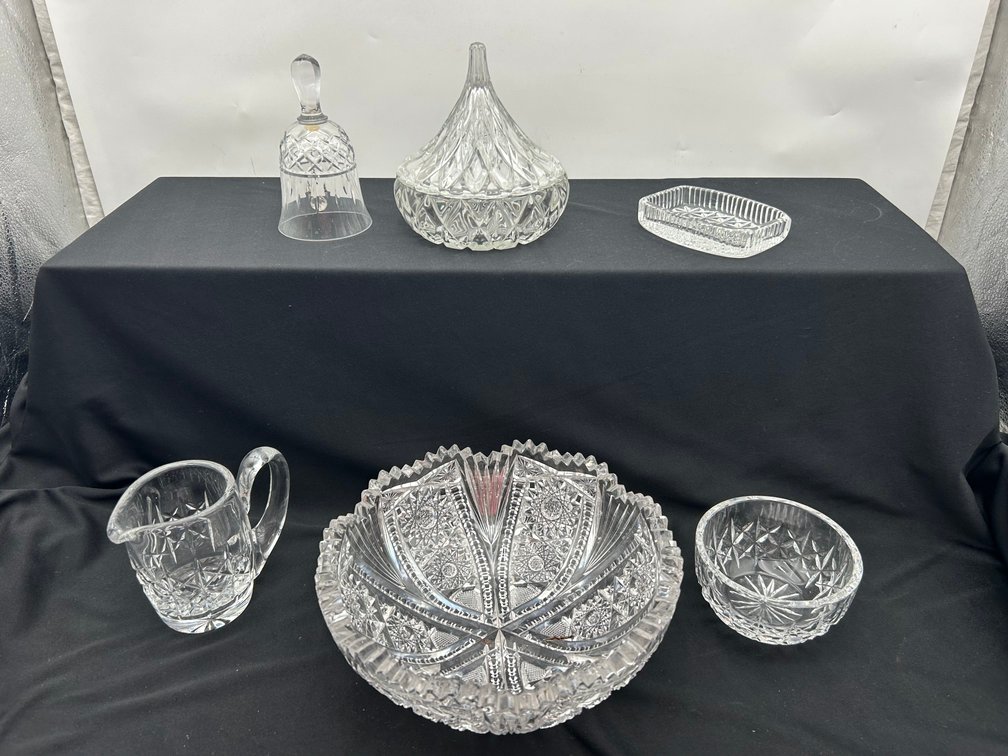 Waterford Sugar & Creamer with Other Glassware