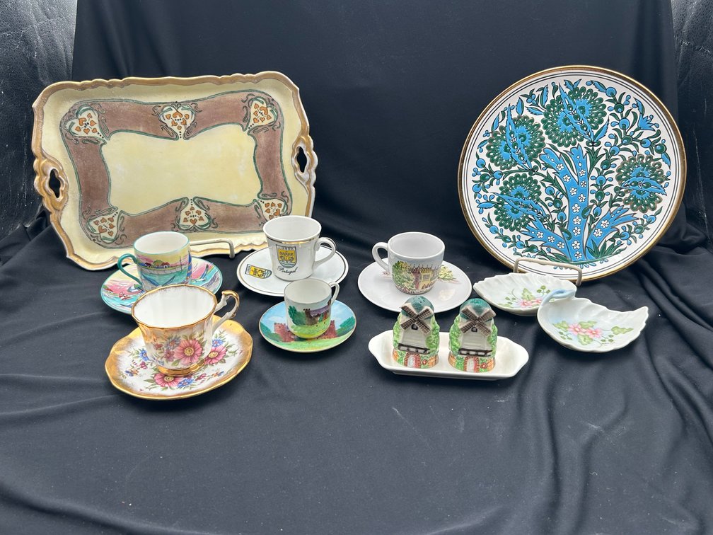 Tea Cups & Saucers with Salt & Pepper