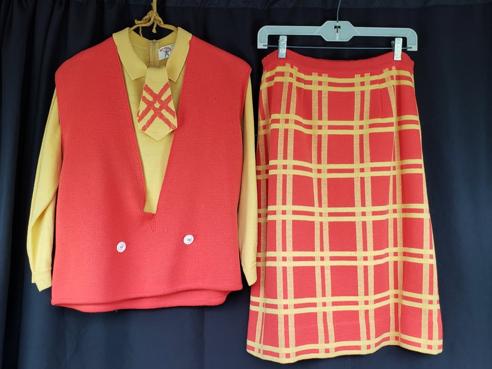 Palio Wool Knit Vest, Shirt, and Skirt Ensemble