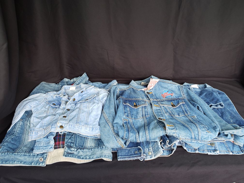 Blue Denim Jackets and Sleeveless Denim Vests