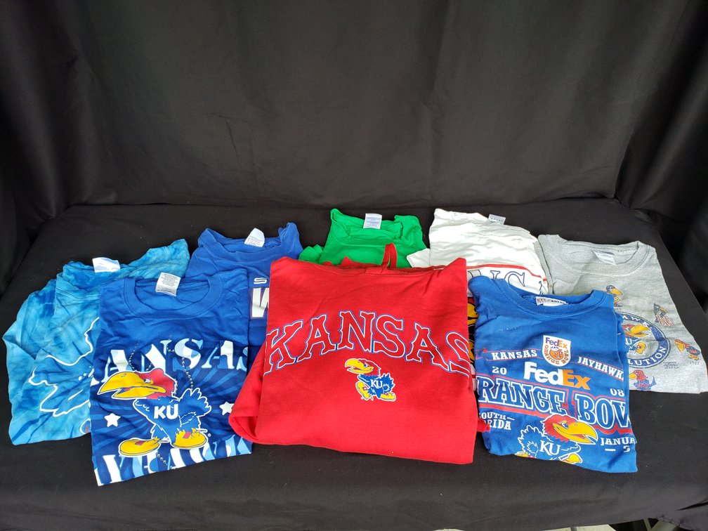 Kansas Jayhawks Hooded Sweatshirt and T-Shirts Lot