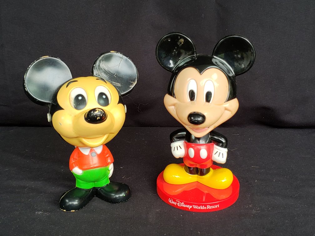 Mickey Mouse Molded Plastic Figurine and Bobblehead