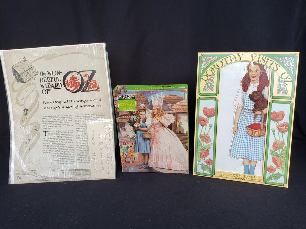 The Wizard of Oz Puzzle, Paper Doll Set, and Magazine Article