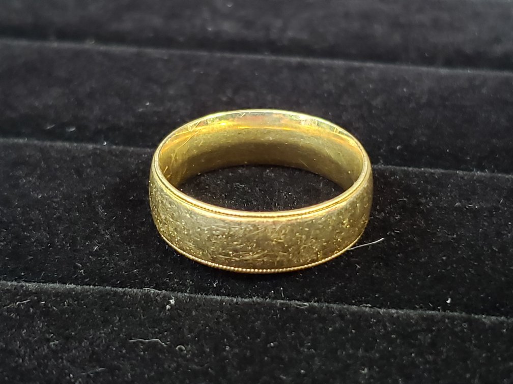 PMI 14K Yellow Gold Textured Band Ring