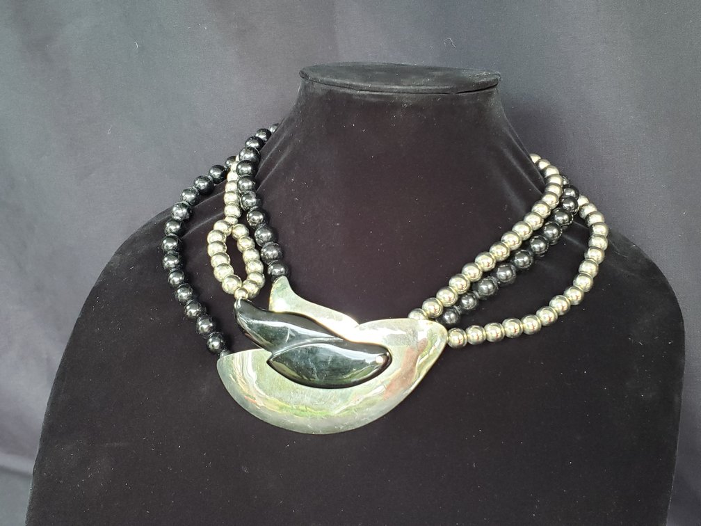 Florelle Modernist Multi-Strand Beaded Pendant Necklace