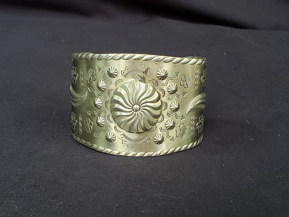 Bell Trading Post Nickel Silver Stamped Cuff Bracelet