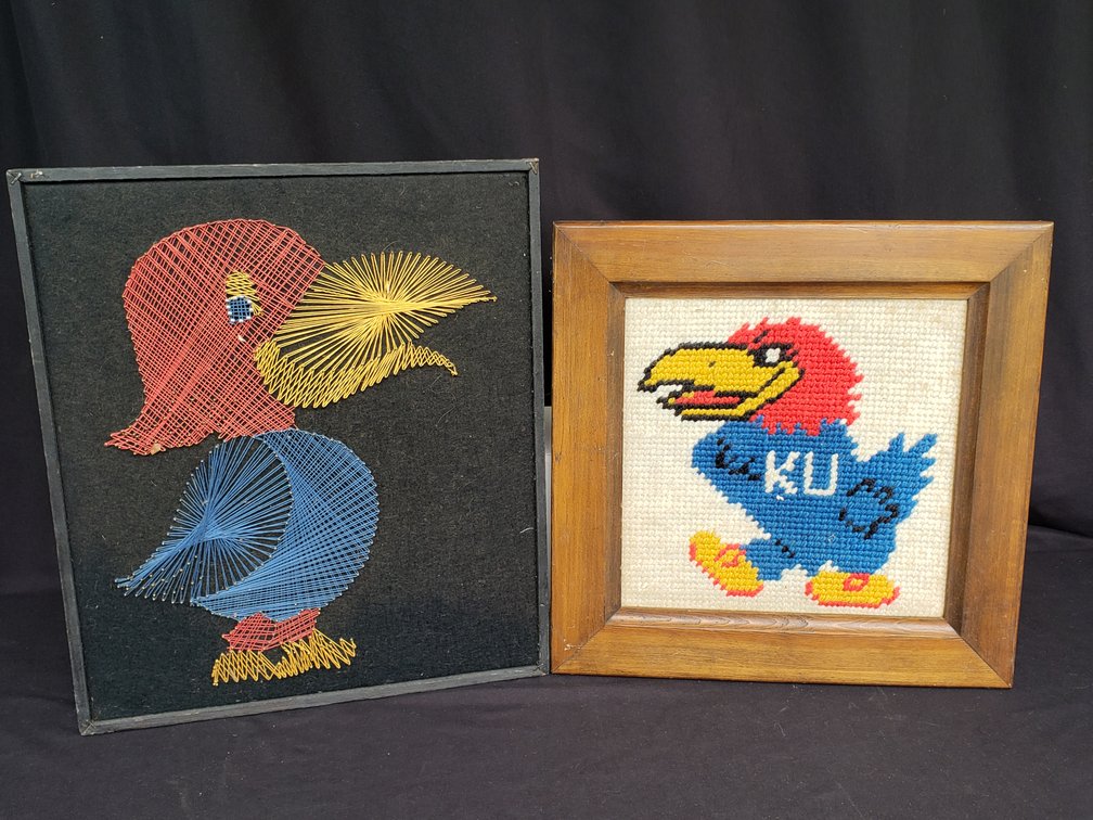 KU Framed String Art and Needlepoint Wall Art