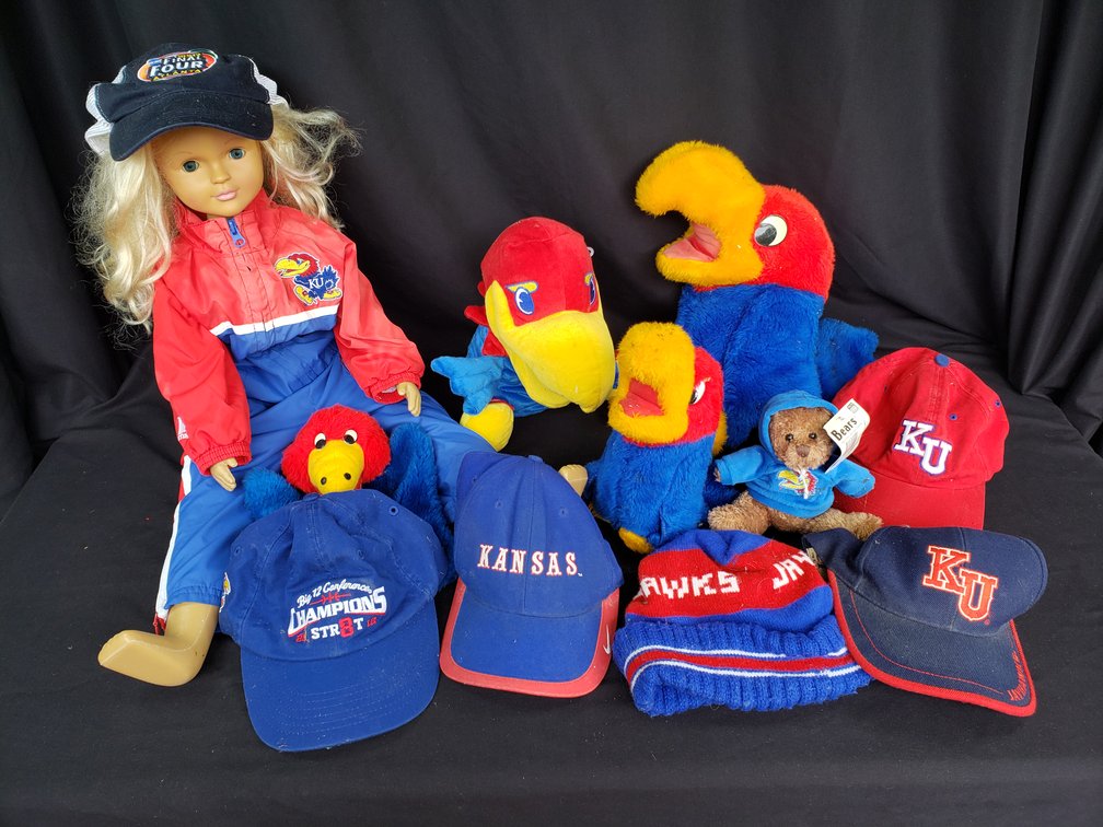 Kansas Jayhawks Caps, Plush Toys, Doll, and Wrestling Shoes