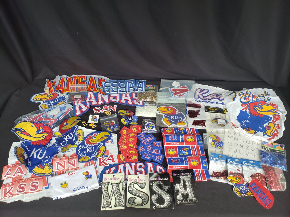 Kansas Jayhawks Patches, Iron-On Letters, and Craft Supplies