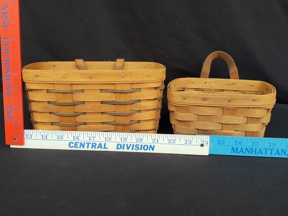 Longaberger Woven Wood Splint Hanging Wall Baskets