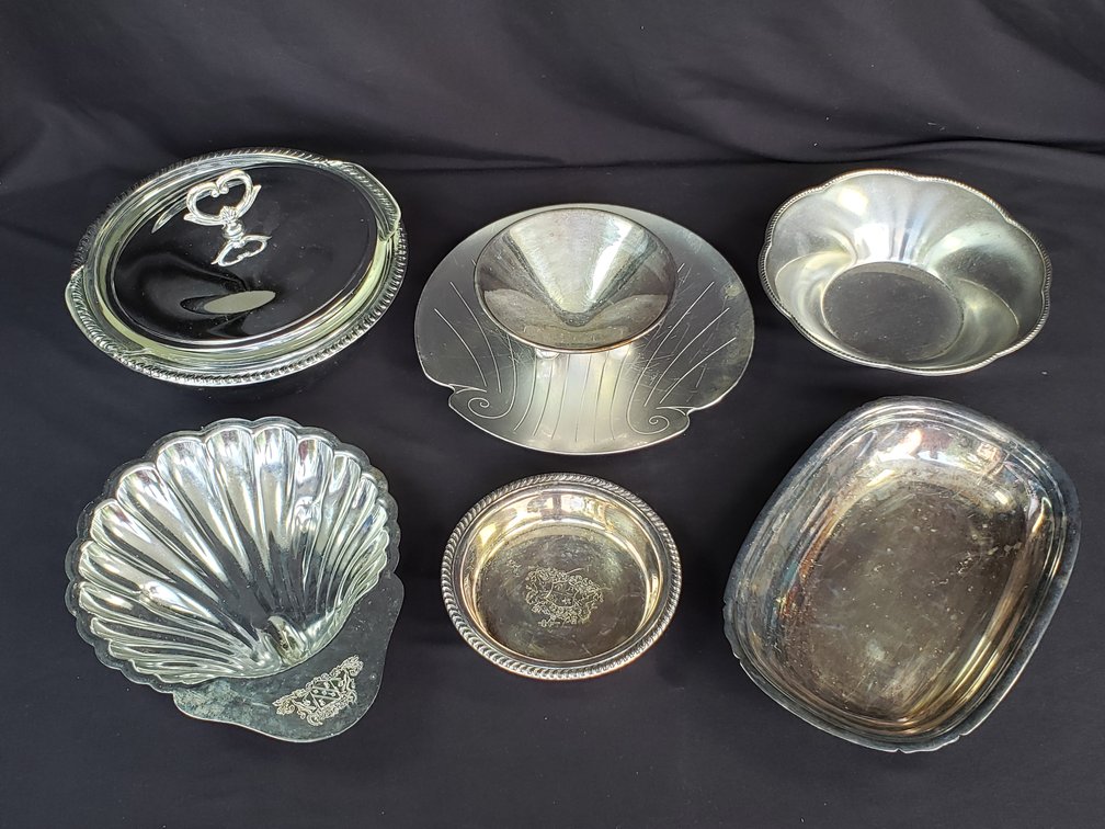 Silverplate and Metal Serving Dishes and Bowls
