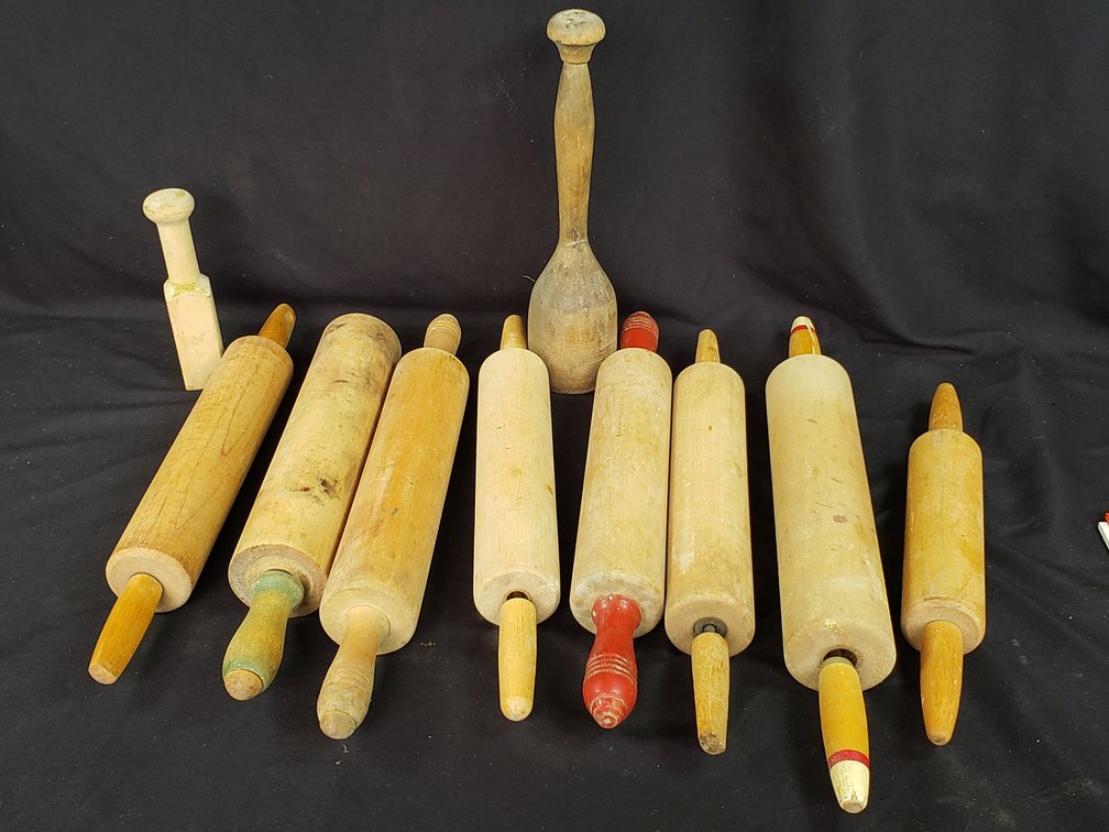 Turned Wooden Rolling Pins, Masher, and Tamper
