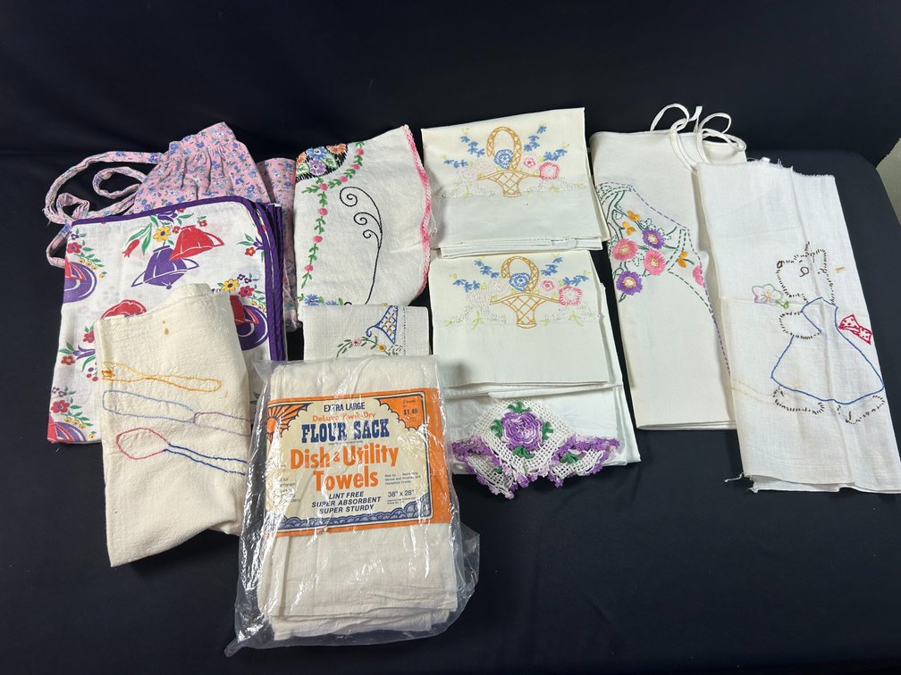 Apron, Pillowcases, and Flour Sacks