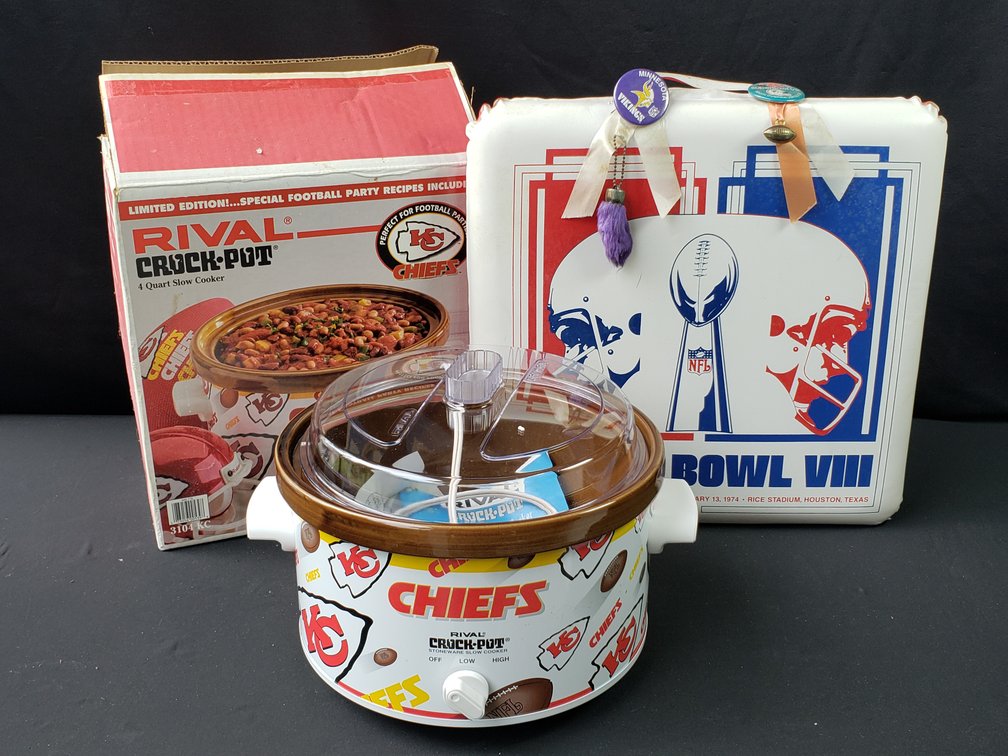 Kansas City Chiefs Slow Cooker and Super Bowl VIII Cushion