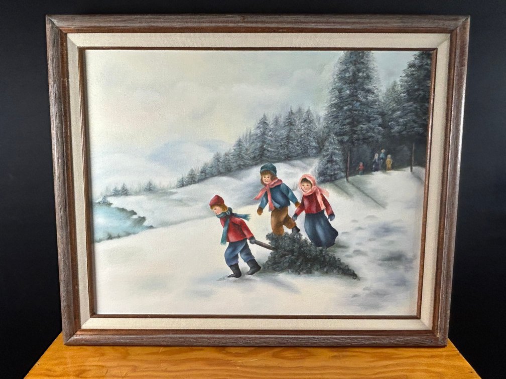 Children in Winter Painting