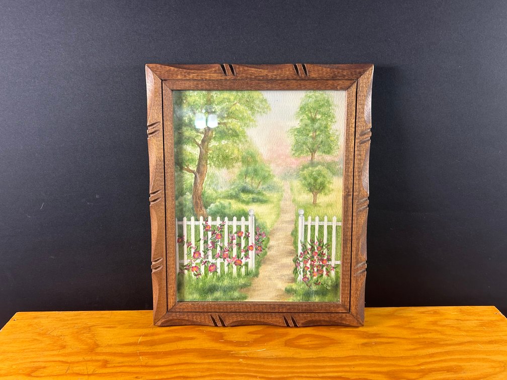 Gate with Flowers Painting