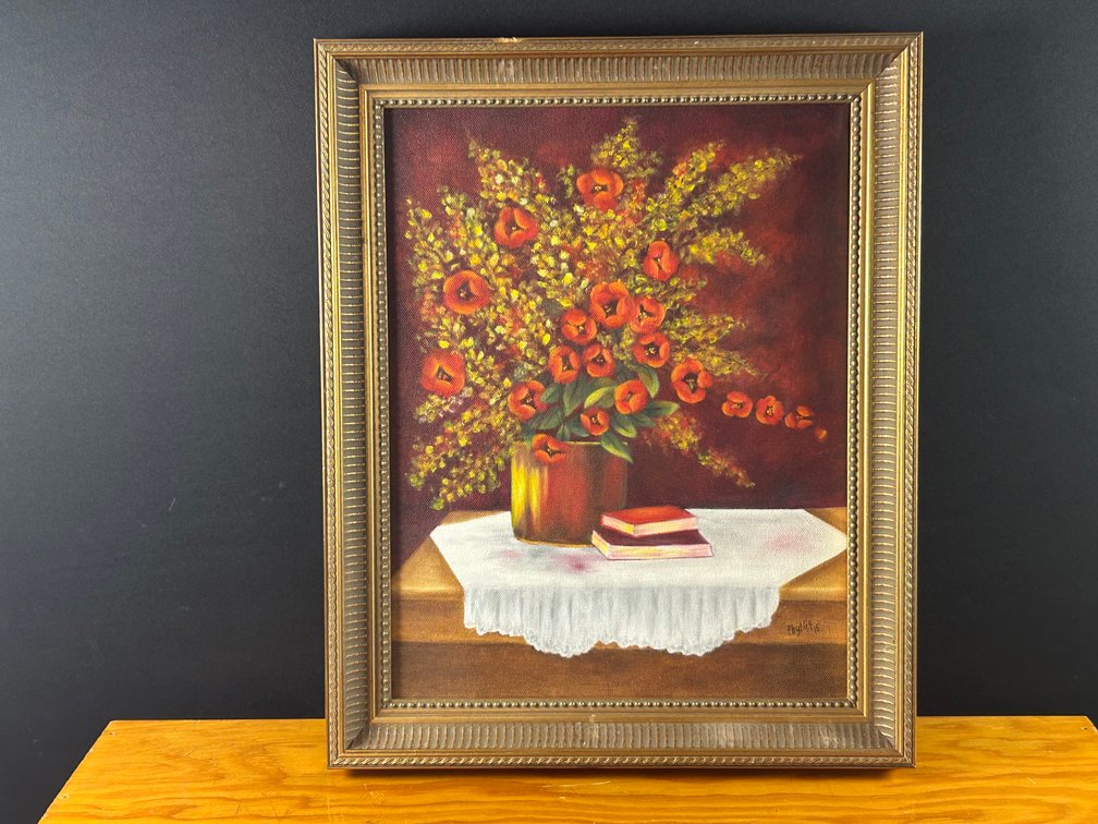 Poppies and Books Painting