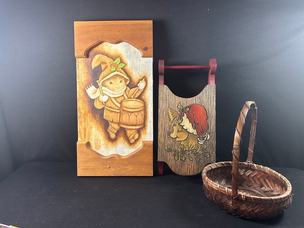 Christmas Paintings & Basket
