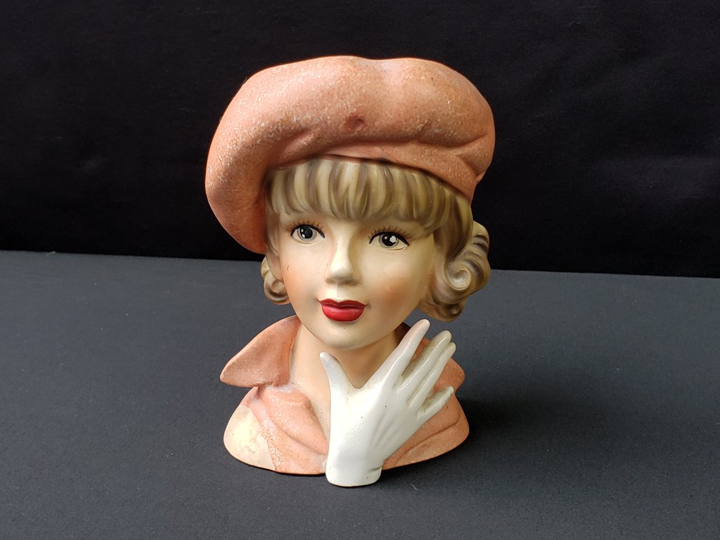 RELPO K1694/S Ceramic Lady Head Vase Planter