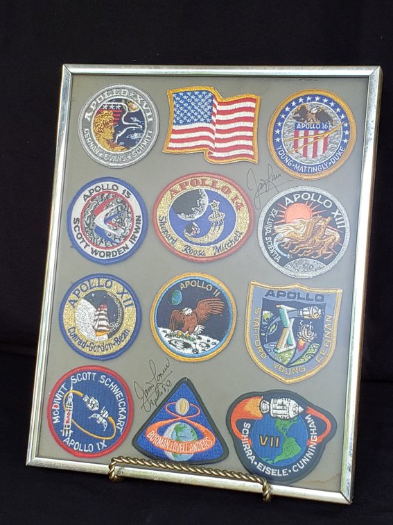 Framed Apollo Mission Patch Collection Signed by Jim Lovell