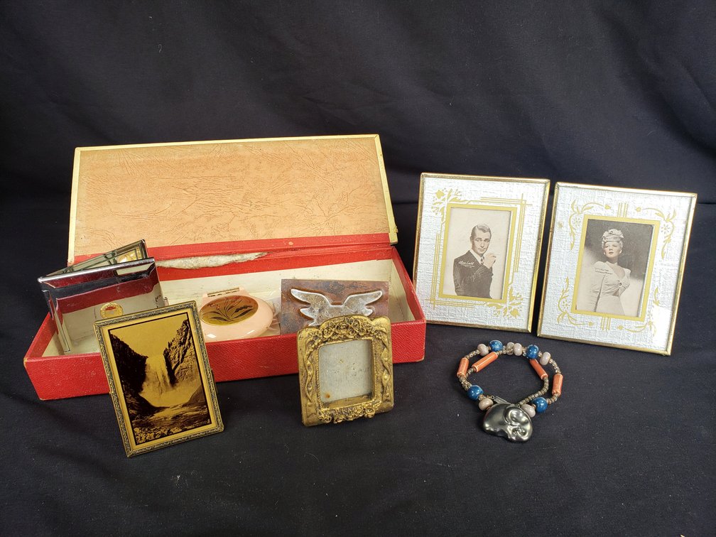 Embossed Box, Photo Frames, Vanity Compacts, and Jewelry