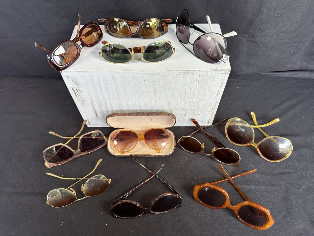 Sunglasses and Clamshell Eyeglass Case