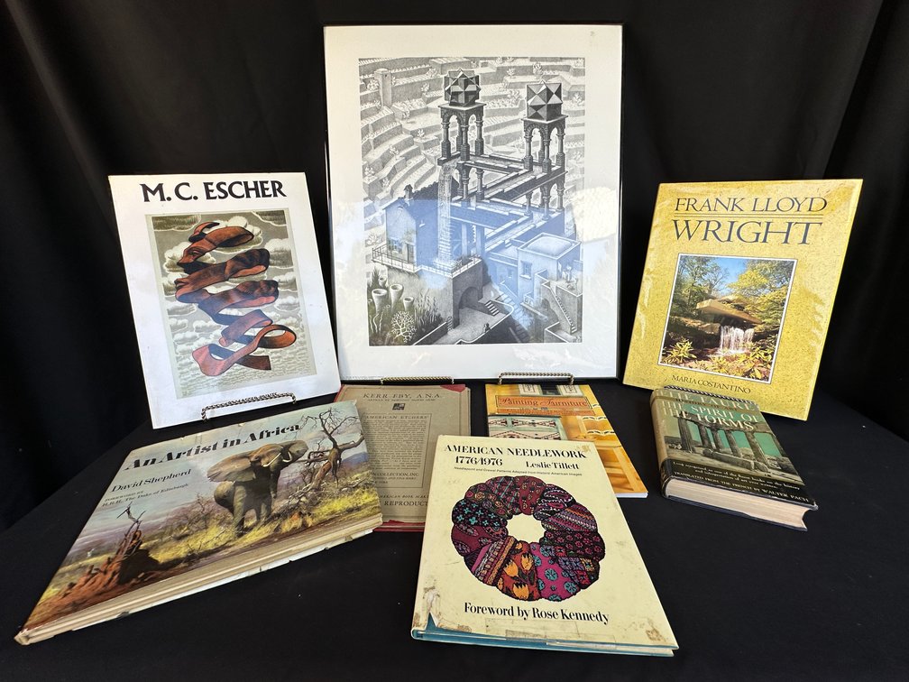 Art and Architecture Books and Framed M.C. Escher Print