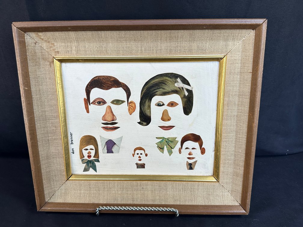 Dan Brenner Framed Mixed-Media Family Portrait Collage