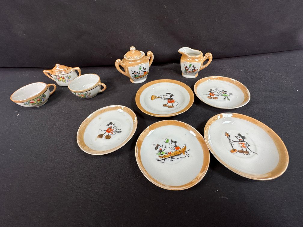 Japanese Miniature Ceramic Lusterware Tea Set Pieces