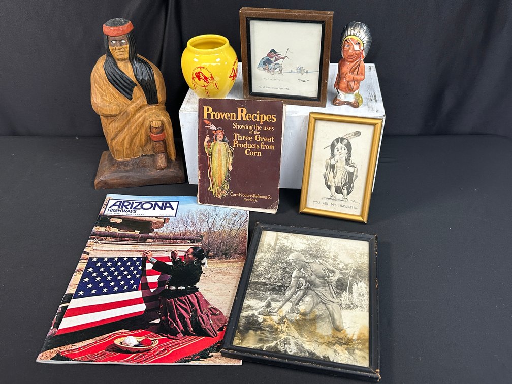 Native American Themed Art, Figurines, and Ephemera