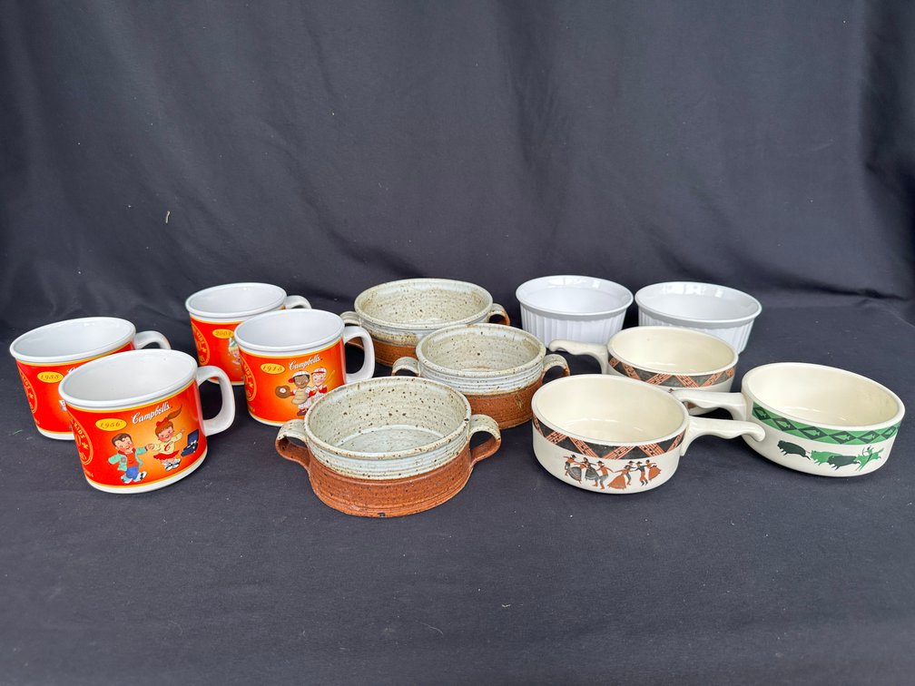 Ceramic Mugs, Handled Bowls, and Ramekins