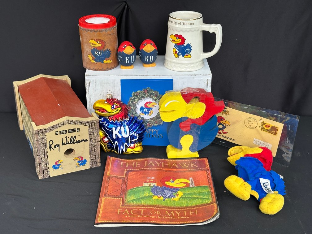Kansas Jayhawks Memorabilia, Birdhouse, Stein, and More