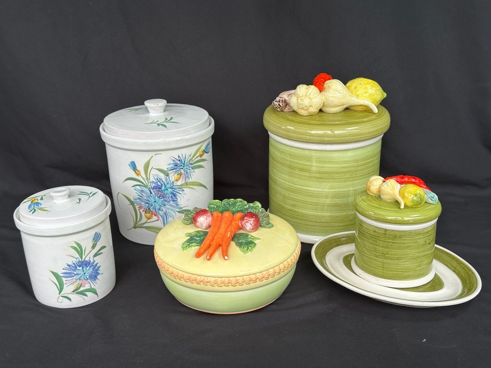 Ceramic Kitchen Canisters and Covered Dishes