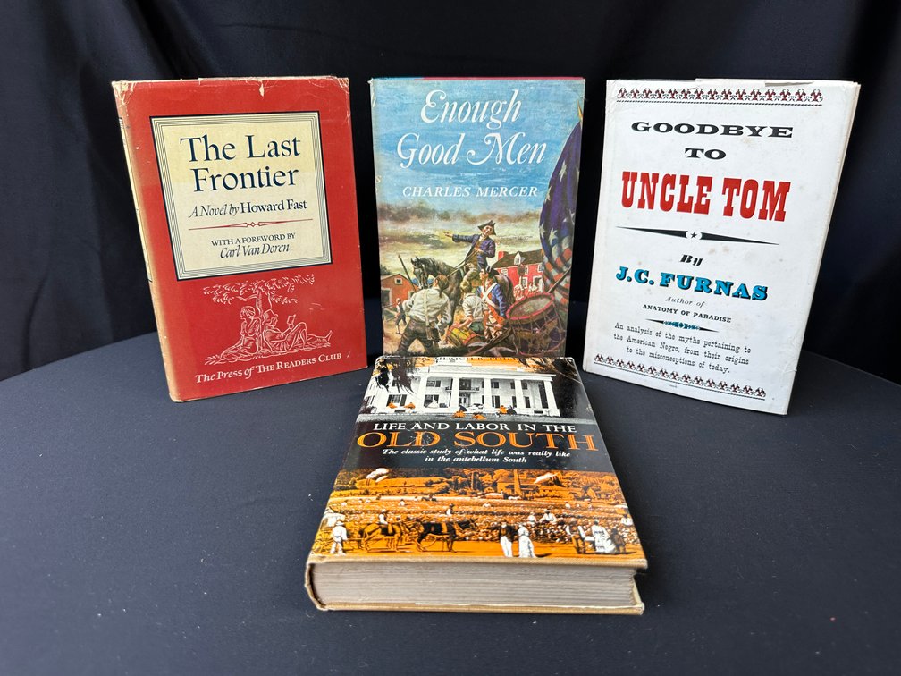 Four Hardcover History and Fiction Books with Dust Jackets