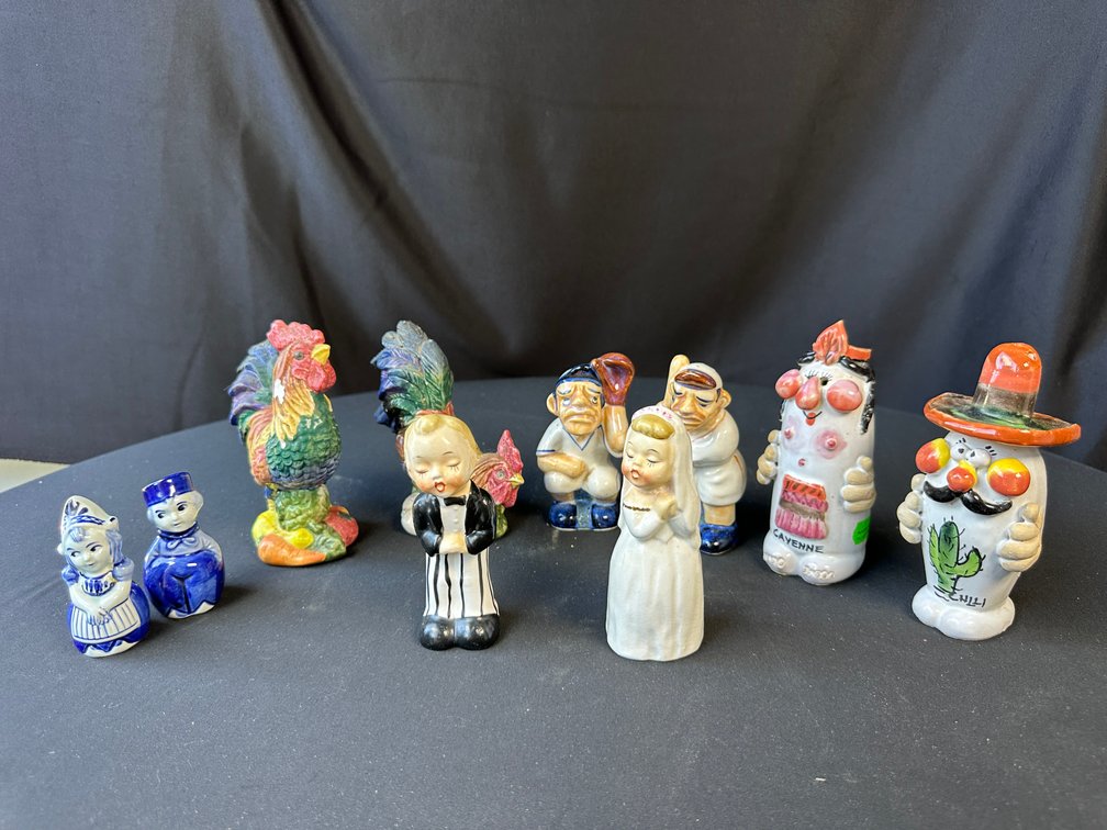 Ceramic Novelty Salt and Pepper Shakers and Figurines