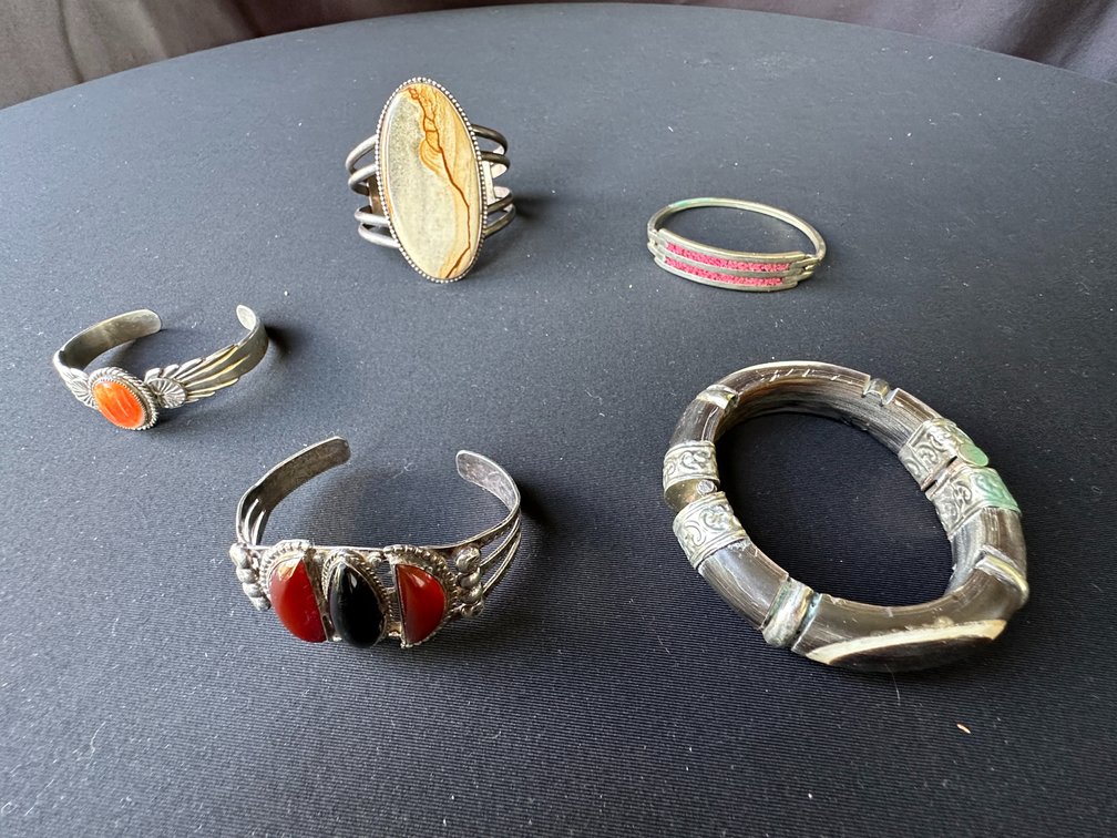 Stone Cabochon Cuff Bracelets and Bangles