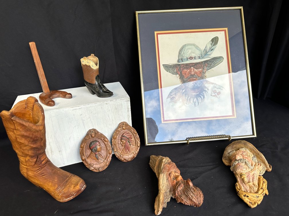 Western Wall Plaques, Framed Art, and Boot Sculptures