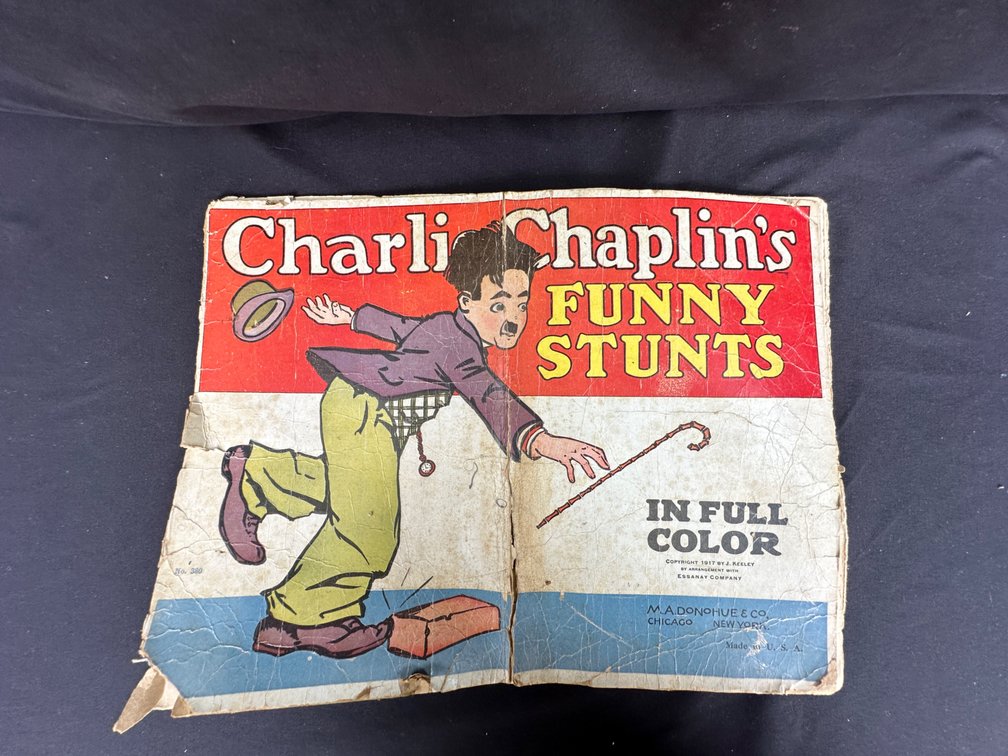 Charlie Chaplin's Funny Stunts Cover and Comic Strip Pages