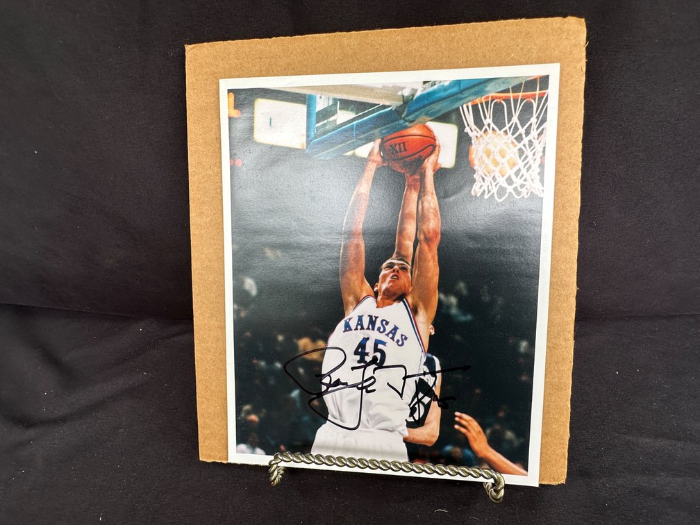 Autographed Kansas Jayhawks #45 Basketball Photograph