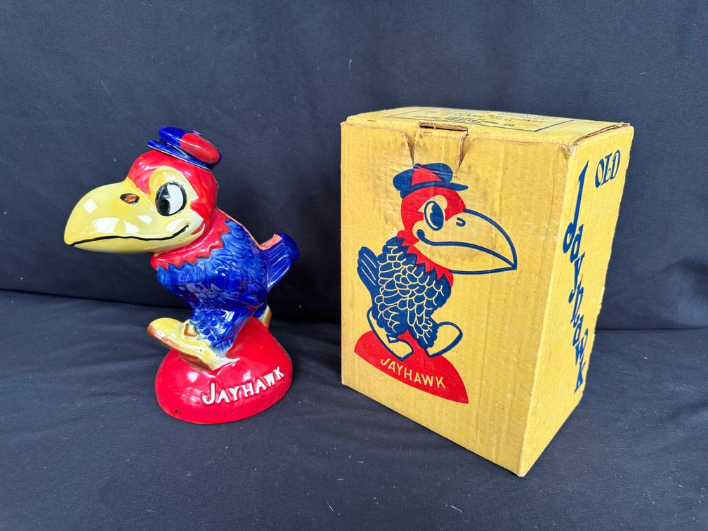 Old Jayhawk Ceramic Jayhawk Bourbon Decanter with Box