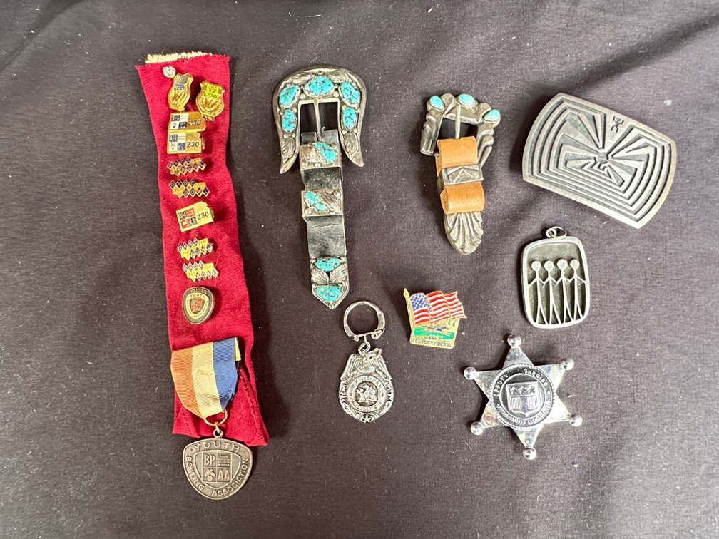 Western Belt Buckles, Deputy Sheriff Badge, and Lapel Pins