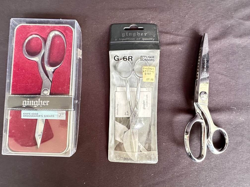 Dressmaker Shears, Applique Scissors, and Pinking Shears