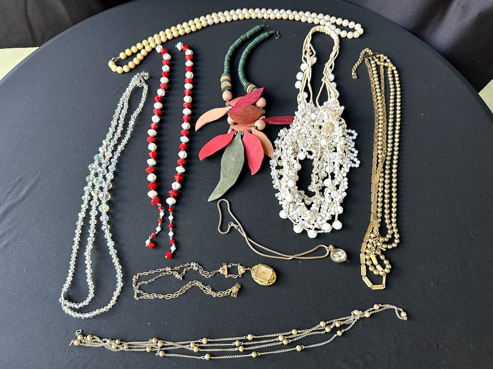 Costume Necklaces with Faux Pearls, Beads, and Pendants