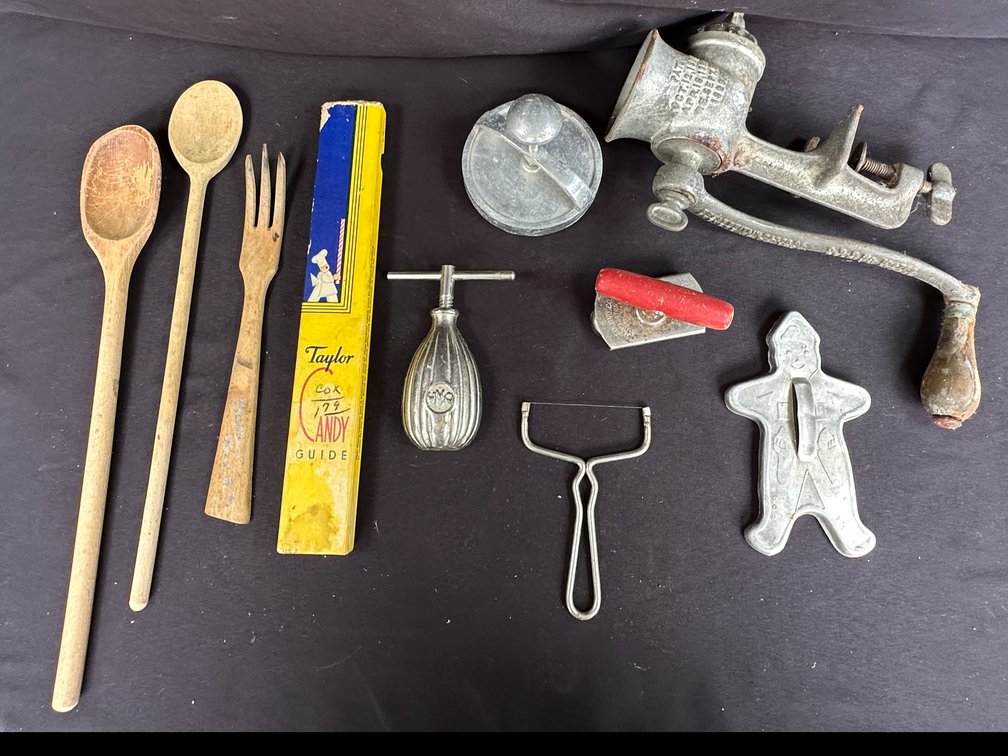 Food Chopper, Candy Thermometer, and Kitchen Utensils