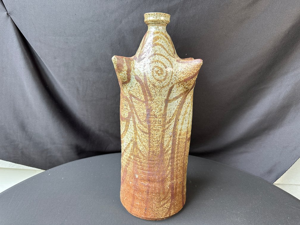 Cannon Stoneware Bottle Vase with Shoulder Lugs