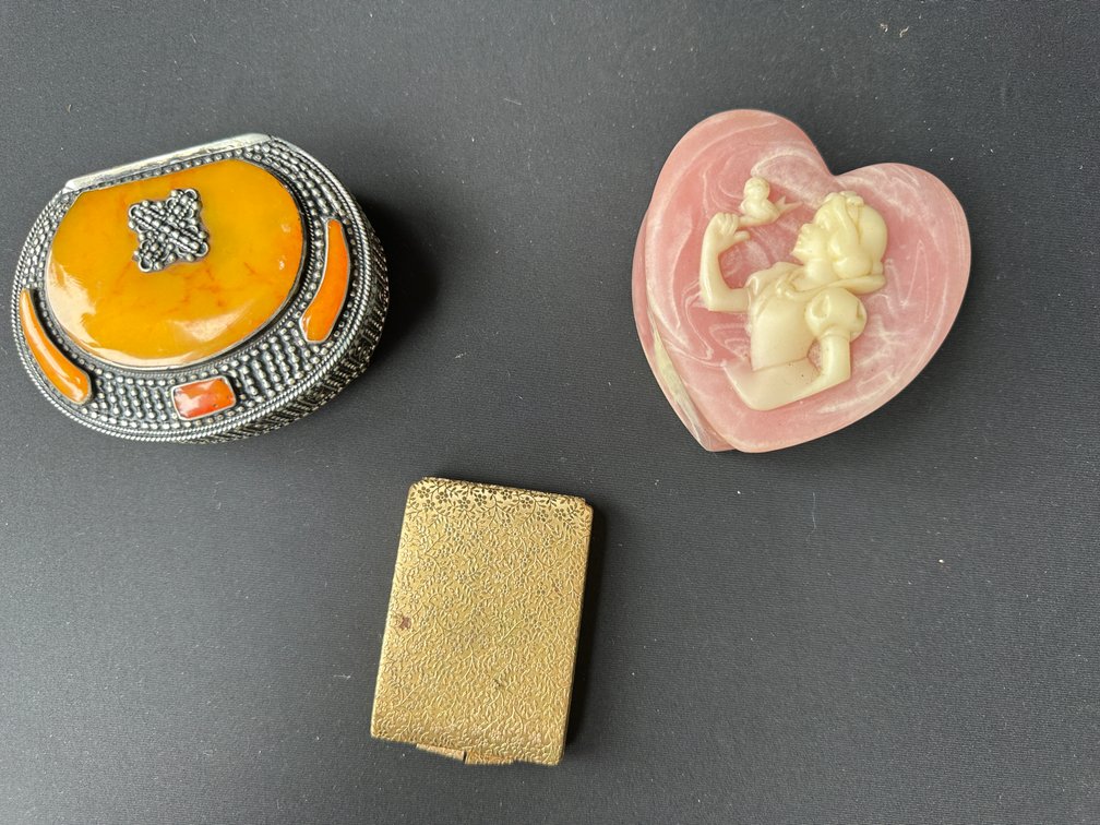 Trinket Boxes, Powder Compact, and Costume Jewelry